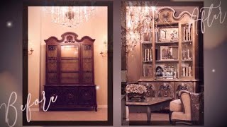 BEFORE amp AFTER  French Provincial Bookcase Makeover THRIFT FLIP DIY How to Paint Furniture [upl. by Lavud721]