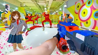 Nerf War  Amusement Park Battle 22 Nerf First Person Shooter [upl. by Franciskus161]