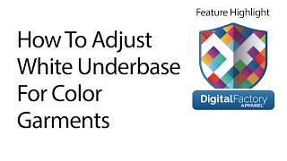 How To Adjust White Underbase For Color Garments [upl. by Nauqas]