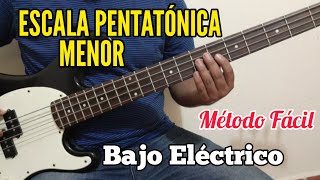 Escala MENOR Pentatónica en Bajo Eléctrico  Tutorial Fácil para Principiantes [upl. by Hsekin]