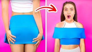 BRILLIANT CLOTHES HACKS FOR GIRLS  Epic Clothes Hacks amp Easy Fashion Tricks By 123GO GOLD [upl. by Straus159]