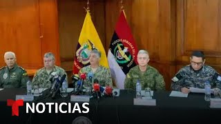 El Ejército de Ecuador informa sobre los arrestos tras el asalto al canal TC Televisión [upl. by Ahsekahs611]