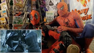 DARTH VADER vs GANDALF  REACTION SPANDEX  WITH SPIDERMAN AND DEADPOOL [upl. by Urial]