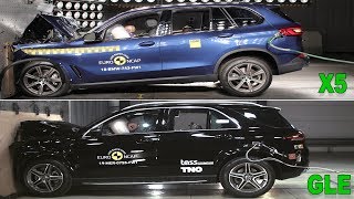 2019 Mercedes GLE vs 2019 BMW X5 – Crash Tests [upl. by Spiers]