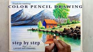 Prismacolor pencils amp FaberCastell Polychromos MIXED Drawing tutorial  Color Pencil drawing nature [upl. by Maxama]