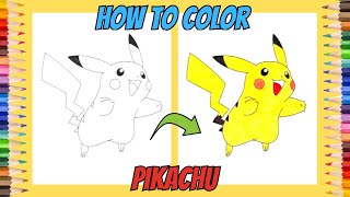 How to Color Pikachu  Pokémon  Easy Coloring for Kids [upl. by Enitsirhc]