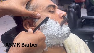 ASMR Barber I Complete Razor Shave Process I Original Audio [upl. by Euqina]