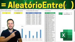 Função Aleatórioentre no Excel p fazer Sorteios Criar Planilhas de Teste Datas etc [upl. by Oslec927]