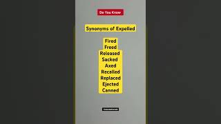 9 Synonyms of Expelled  Corporate Kurradu  shorts synonyms job learn shortsfeed short [upl. by Riggins]