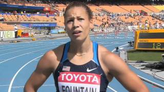 Heptathlon  Jessica Ennis edged out by Fountain in 100m Hurdles [upl. by Fennell222]