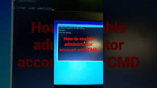 How to enable administrator account with CMD [upl. by Aennaej]