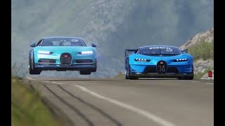 Bugatti Vision GT vs Bugatti Chiron at Highlands [upl. by Seugram]