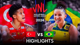 🇹🇷 TURKIYE vs BRAZIL 🇧🇷  Highlights  Womens VNL 2024 [upl. by Zanas71]