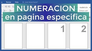 Como insertar numero de pagina en word desde una pagina especifica [upl. by Eronaele744]