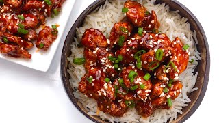 BETTER THAN TAKEOUT Crispy Sesame Chicken  In Air Fryer Or Oven [upl. by Hnid]