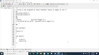 LEX program to check wheather given input is digit or not [upl. by Temme406]