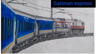 Gatiman express train drawing Trackside sketches drawing viralvideo art traindrawing [upl. by Pascoe]