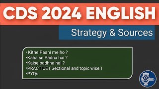 CDS 1 2024 Preparation Strategy ENGLISH  Strategy and Sources cdsexam [upl. by Cantone]