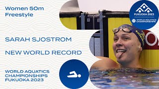 NEW WORLD RECORD  Sarah Sjostrom  Women 50m Freestyle [upl. by Ynabe]