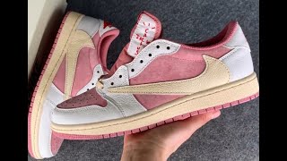 JORDAN 1 LOW TRAVIS SCOTT SHY PINK POUR DM7866600 [upl. by Wycoff94]