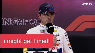 Post Qualifying Press Conference SingaporeMax Verstappen [upl. by Nimzay]