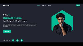 Protfolio Home Page using HTML  CSS  JAVASCRIPT [upl. by Esbensen118]