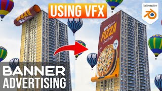 How To Create Banner Unroll CGI Ads Using VFX in Blender  Blender VFX Tutorial [upl. by Aidyn]