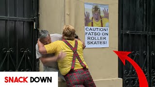 Hilarious Prank Fat Man on Roller Skates Crashes into People prank rank lol ViralVideo [upl. by Aimehs629]