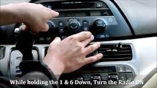 Honda Odyssey Radio Code Reset How to Unlock a locked radio [upl. by Yortal]