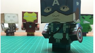 How to make a Captain America Papercraft  cubeecraft free template [upl. by Ellivnarg683]