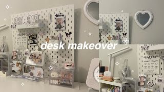 new desk setup 🧸🎀 reorganizing decluttering kpop pinterest inspired aesthetic [upl. by Ballard]