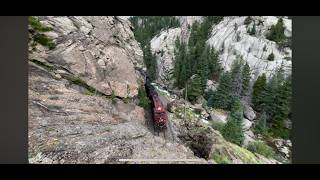 12000 ton BNSF coal train with NS and CP units climb 2 grade west of Denver CO Moffat Tunnel Sub [upl. by Aciretnahs]