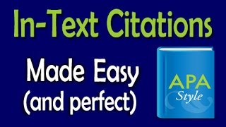 APA InText Citations Made Easy [upl. by Eronaele]