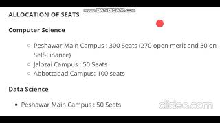 Seats Distribution Of CS and DS In UET Peshawar 2024 uetpeshawar uetadmission kpk subscribe [upl. by Nit579]