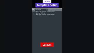 Laravel template Setup laravel shorts [upl. by Naggem]