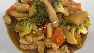 Comida china GUISADO DE POLLO ORIENTAL Receta [upl. by Hauhsoj792]