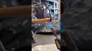 hot soldering a copper male adapter for hot water heater’s hot temperature and pressure relief valve [upl. by Elamor]