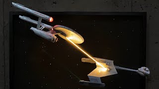 Starship Diorama With Realistic Phaser Effect [upl. by Nnaoj840]