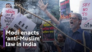 Modi implements controversial ‘antiMuslim’ law in India [upl. by Lettig561]