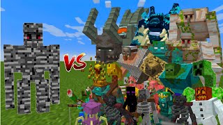 ALL MUTANT MOBS vs BEDROCK GOLEM FIGHT IN MINECRAFT  Mobs Battle [upl. by Attelliw124]