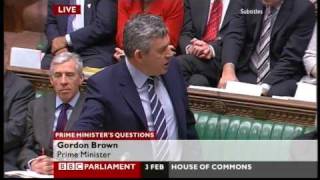 Gordon Brown makes a twat of himself over alternative voting Prime Ministers Questions 030210 [upl. by Deborath]