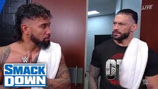 smackdown highlights Jey Uso joins Roman Reigns backstage wwe smackdown today smackdown today wwe [upl. by Taft901]