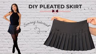 HOW TO Make your own Pleated Mini Skirt DIY Sewing Tutorial [upl. by Shapiro806]