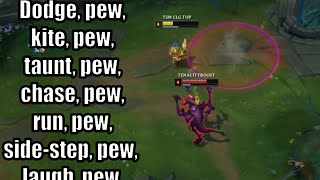 teh Endless pew to win Teemo vs ChoGath Full Match [upl. by Oigroeg]