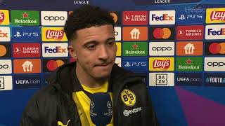 quotTHERES NO BETTER FEELING THAN THATquot 🤩🟡⚫️ Sancho On His Early Goal vs PSV  LiveScore [upl. by Karas]