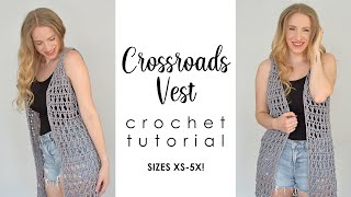 Easy Crochet Summer Vest Tutorial  Crossroads Vest Crochet Tutorial [upl. by Clevey]