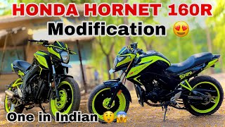 Honda hornet 160R full modification  hornet modified 😍  hornet video viralvideo new rider [upl. by Jermain]