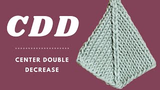 CDD  Center Double Decrease Knit Tutorial  Decrease 2 stitches Evenly [upl. by Erdnael]