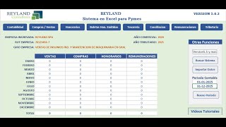 Boletas de honorarios Emitidas Sistema de contabilidad y Remuneraciones en Excel Reyland [upl. by Oeht]