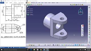 Universal coupling CATIA V5 Tutorial  Fork Part1 [upl. by Compton291]